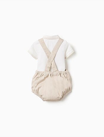 Set body polo + pagliaccetto in saffiano
