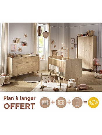 Set cameretta per neonati "my love" evolutivo, lettino 140x70 evolutivo, fasciatoio xxl - sauthon