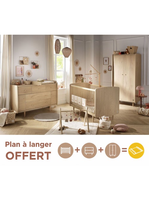 Set cameretta per neonati "my love" evolutivo, lettino 140x70 evolutivo, fasciatoio xxl - sauthon - Kiabi