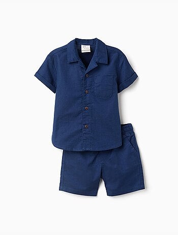 Set camicia a manica corta e pantaloncini in cotone