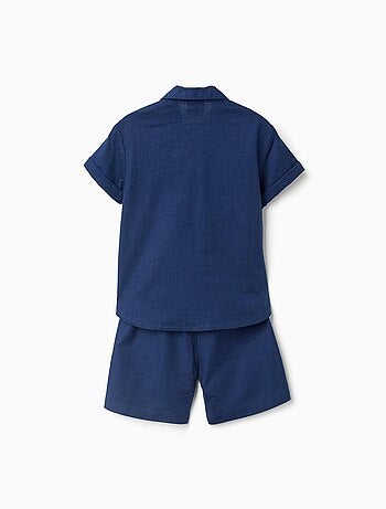 Set camicia a manica corta e pantaloncini in cotone
