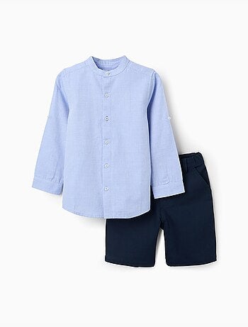 Set camicia a manica lunga a righe e Pantaloncini