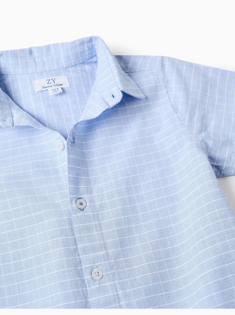 Set camicia a maniche corte in cotone e pantaloncini Beige chiaro - Kiabi