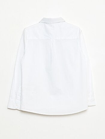 Set camicia + cravatta in popeline con velcro - 2 pezzi