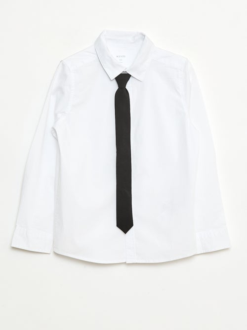 Set camicia + cravatta in popeline con velcro - 2 pezzi - Kiabi
