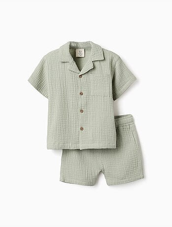 Set camicia e pantaloncini in cotone