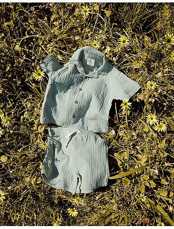 Set camicia e pantaloncini in cotone