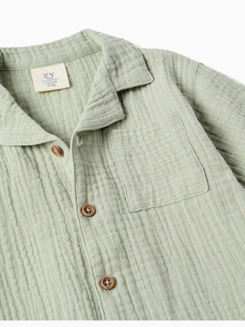 Set camicia e pantaloncini in cotone Verde chiaro - Kiabi