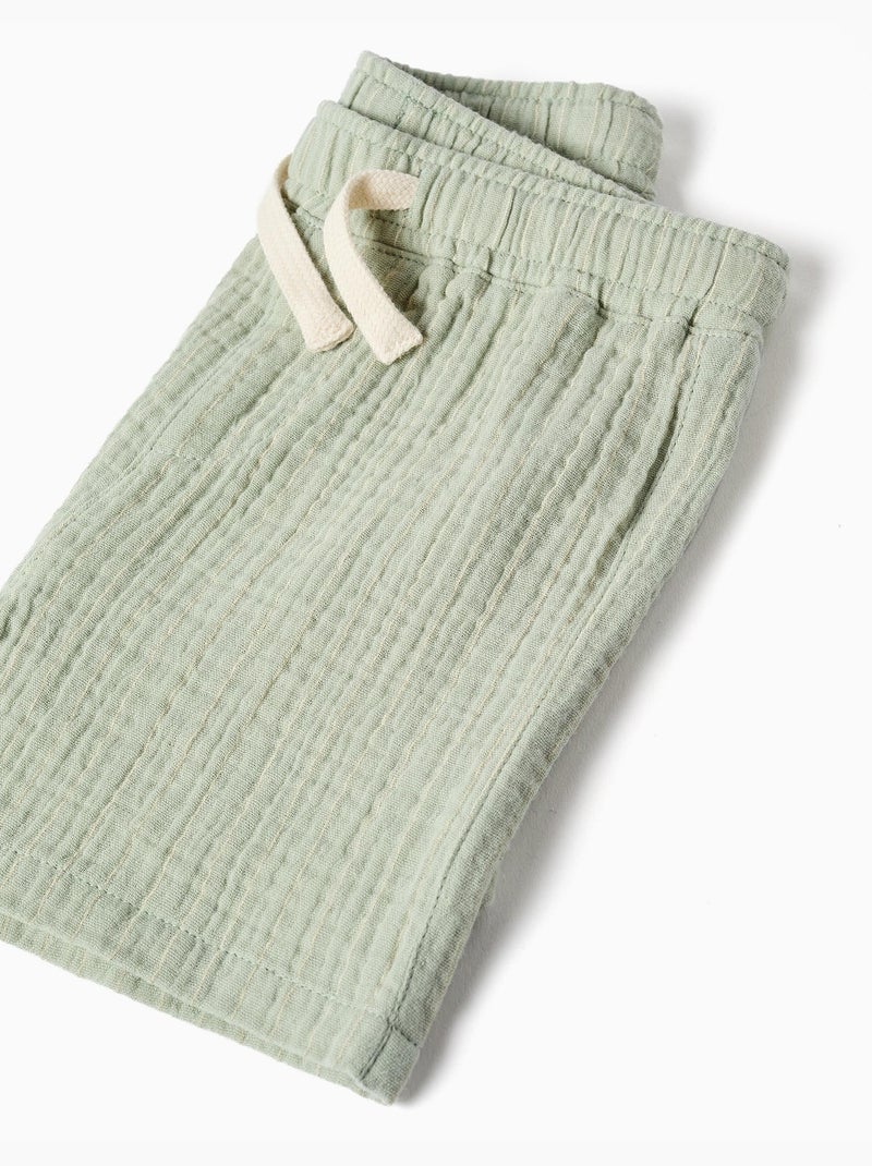 Set camicia e pantaloncini in cotone Verde chiaro - Kiabi