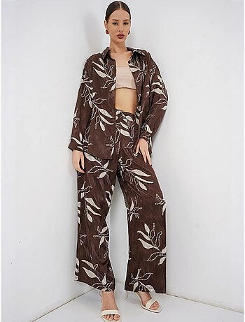 Set camicia floreale in viscosa e pantaloni a gamba ampia bdart