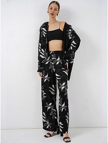 Set camicia floreale in viscosa e pantaloni a gamba ampia bdart