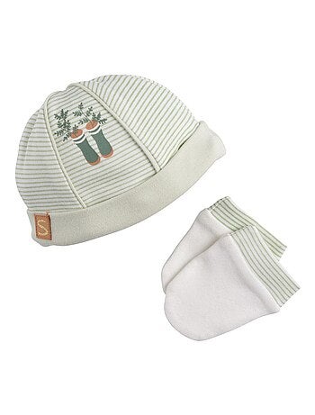 Set cappello e muffole in cotone per - SAUTHON