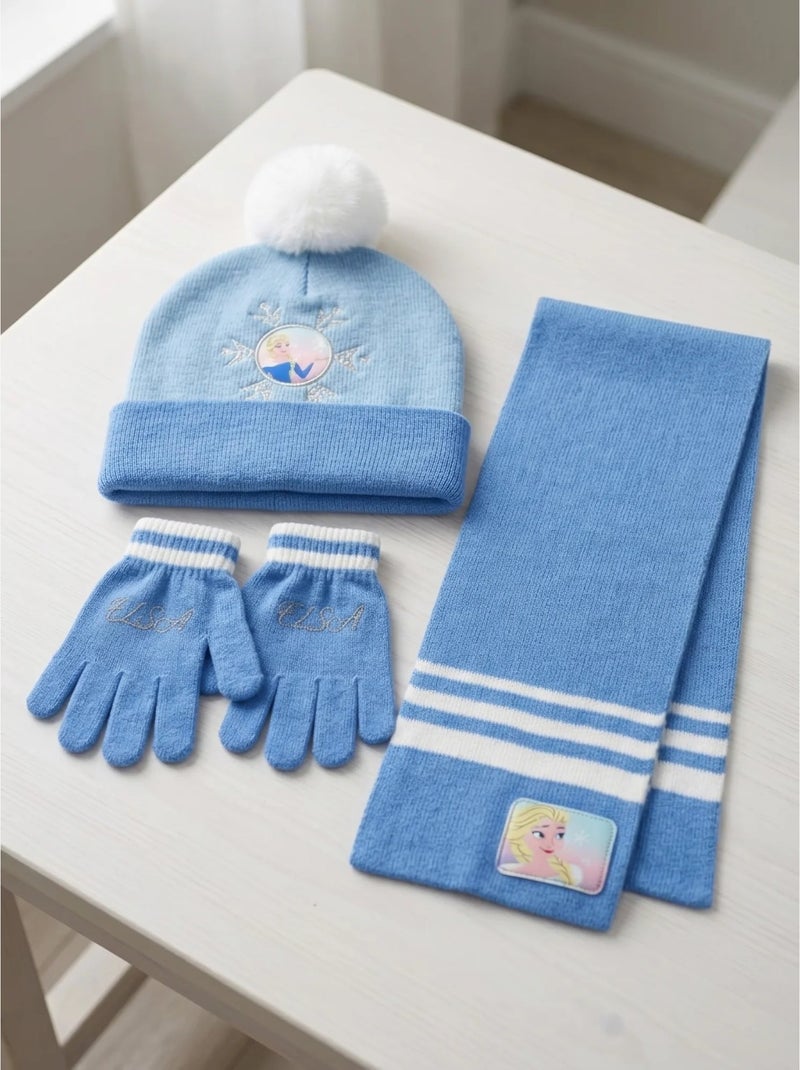 Set cappello, guanti e sciarpa frozen disney bambini Blu - Kiabi