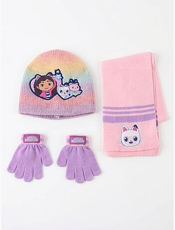 Set cappello guanti sciarpa in acrilico gabby's dollhouse dreamworks