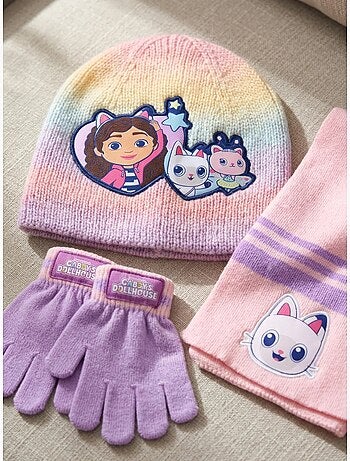 Set cappello guanti sciarpa in acrilico gabby's dollhouse dreamworks