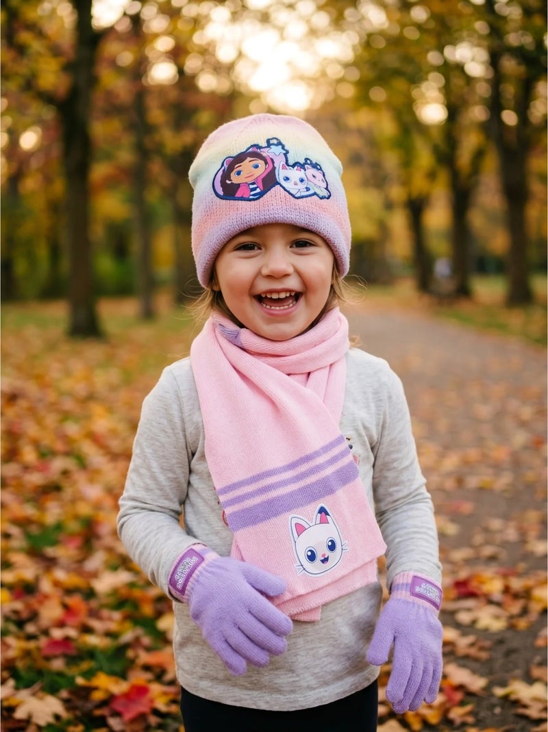 Set cappello guanti sciarpa in acrilico gabby's dollhouse dreamworks Rosa - Kiabi