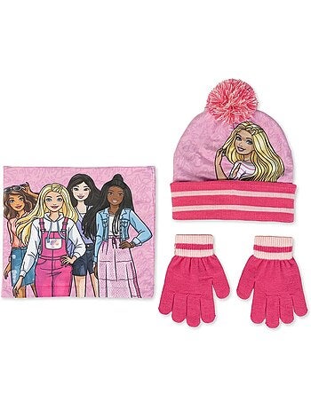 Set cappello, scaldacollo e guanti barbie 2-8 anni