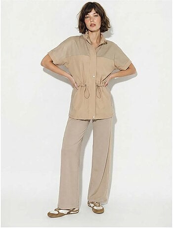 Set cardigan e pantaloni a gamba ampia tinta unita lucci