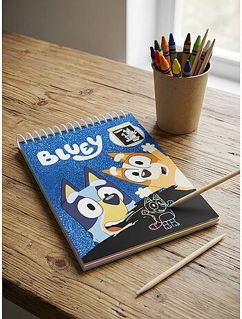 Set cartoleria quaderno da grattare e penna bluey