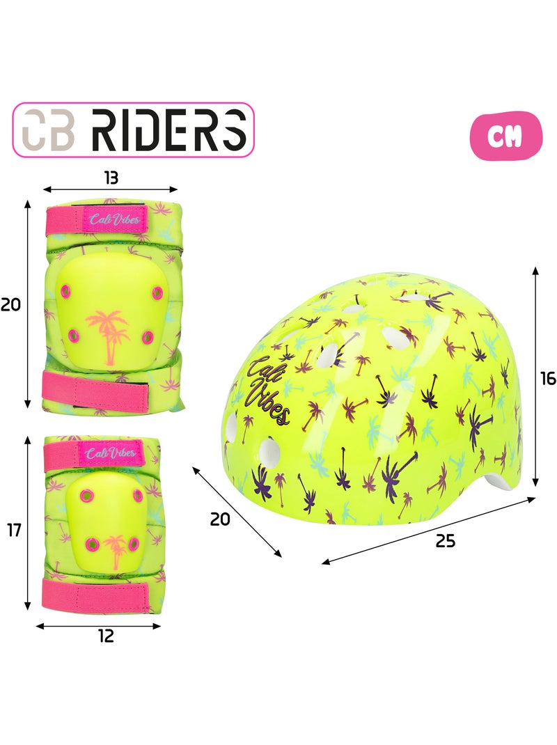 Set casco, gomitiere e ginocchiere giallo neon cb riders N/D - Kiabi
