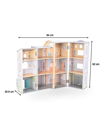 Set caserma dei pompieri e stazione di polizia in legno con accessori e veicoli bambini 3+