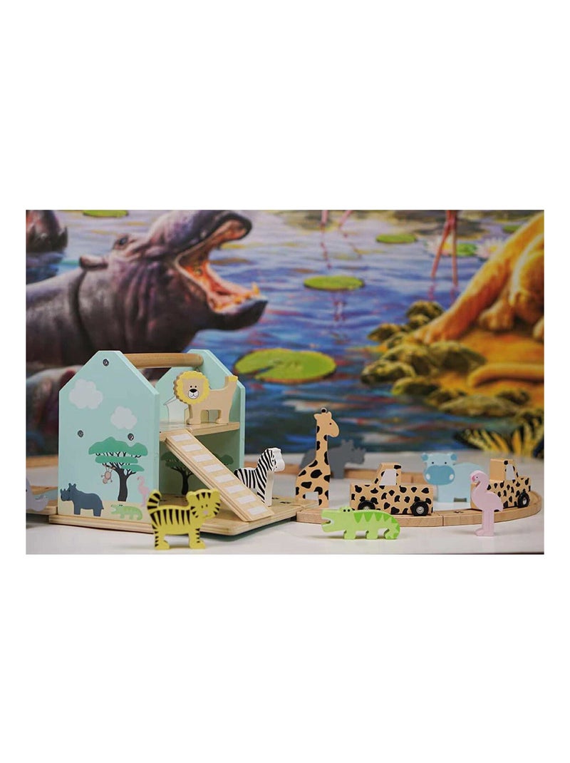 Set circuito safari in legno | JaBaDaBaDo Multicolore - Kiabi