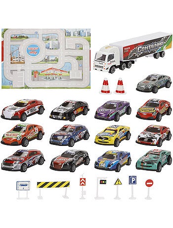 Set circuito urbano con veicoli a frizione 1:87 e segnali stradali speed & go