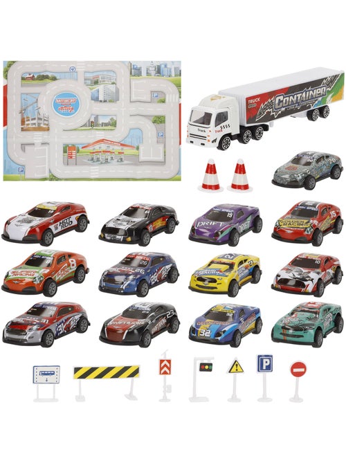 Set circuito urbano con veicoli a frizione 1:87 e segnali stradali speed & go - Kiabi Set circuito urbano con veicoli a frizione 1:87 e segnali stradali speed & go - Kiabi