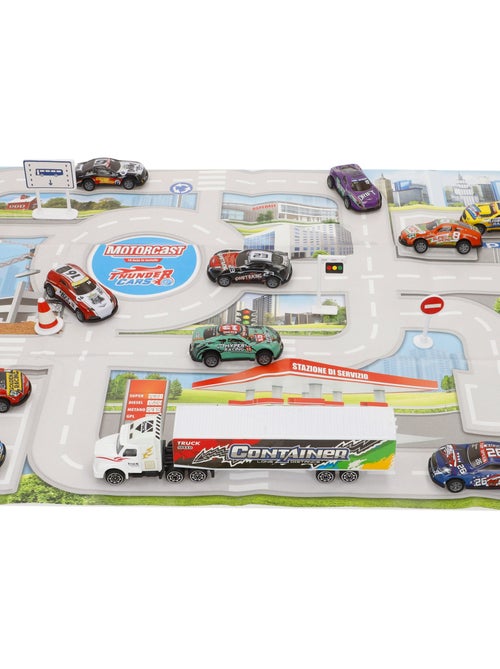Set circuito urbano con veicoli a frizione 1:87 e segnali stradali speed & go - Kiabi Set circuito urbano con veicoli a frizione 1:87 e segnali stradali speed & go - Kiabi