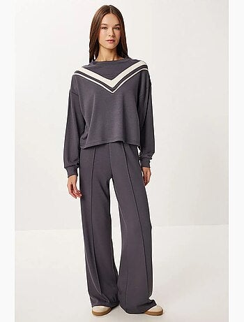 Set co-ord a coste color block con pantaloni a gamba larga istanbul