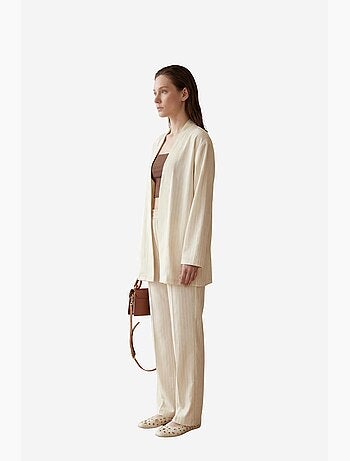 Set co-ord a due pezzi a righe con colletto aperto my fashion