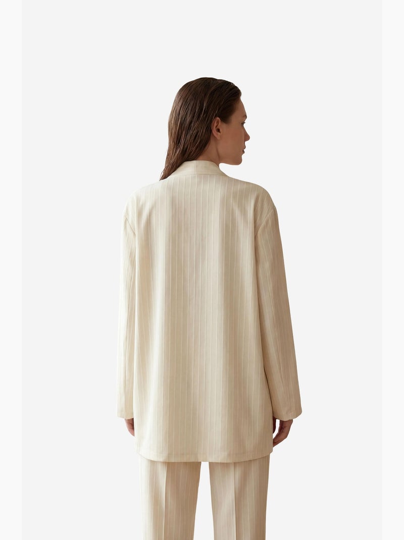 Set co-ord a due pezzi a righe con colletto aperto my fashion Beige argilla - Kiabi