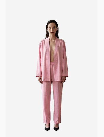 Set co-ord a due pezzi a righe con colletto aperto my fashion