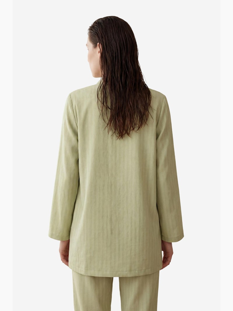 Set co-ord a due pezzi a righe con colletto aperto my fashion Verde pastello - Kiabi