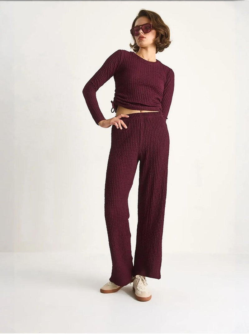 Set co-ord a due pezzi aderente con pantaloni a zampa lucci Malva - Kiabi