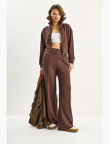 Set co-ord a due pezzi con felpa full zip e pantaloni lucci