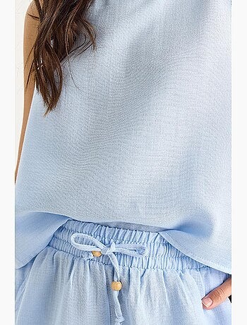 Set co-ord a due pezzi in cotone testurizzato con girocollo lucci