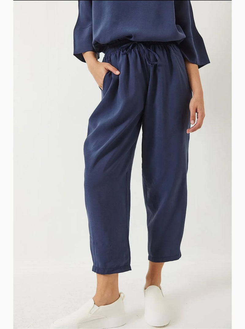 Set co-ord a due pezzi in poliestere oversize con scollo a barca lucci Blu laguna - Kiabi