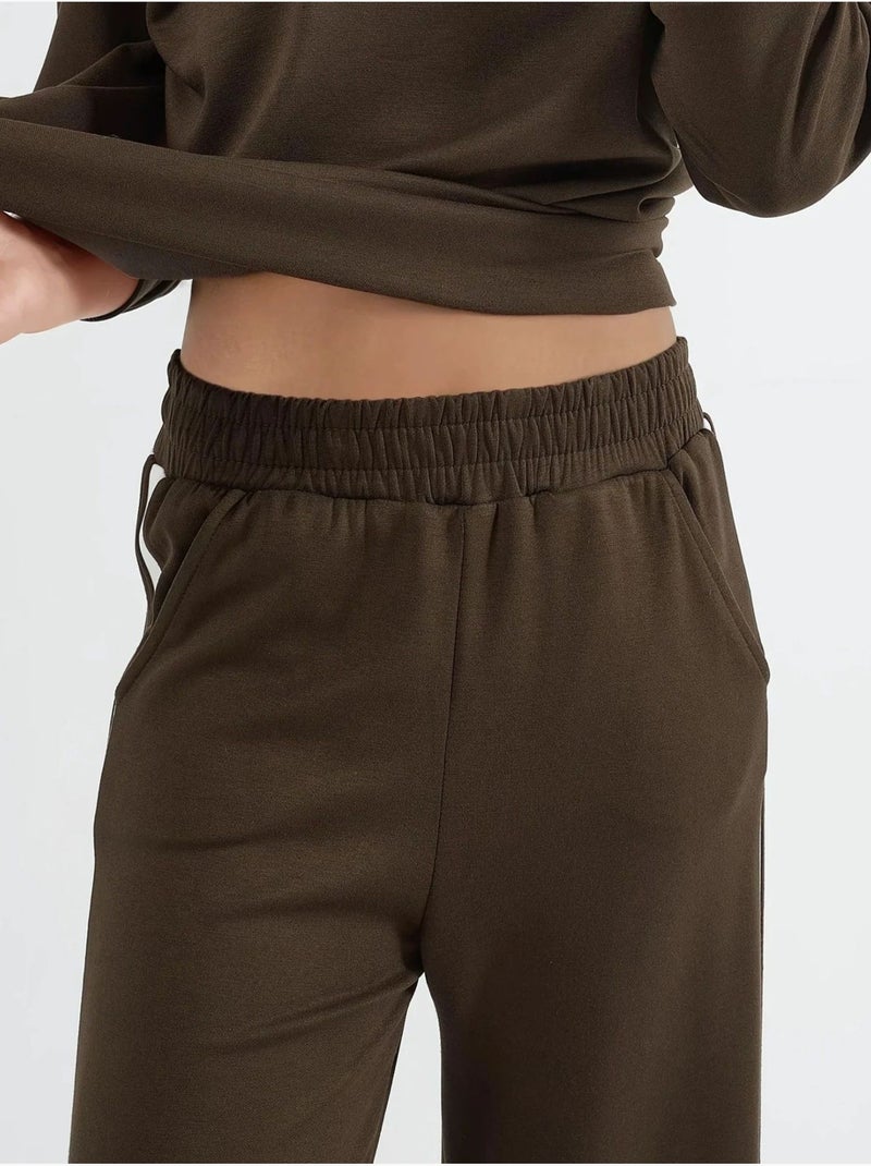 Set co-ord a due pezzi modal touch con colletto con zip e gamba larga, hiccup Marrone cioccolato - Kiabi
