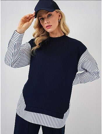 Set co-ord due pezzi a righe lungo con girocollo bdart