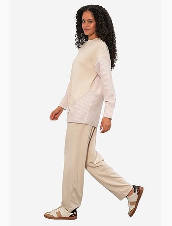 Set co-ord due pezzi a righe lungo con girocollo bdart