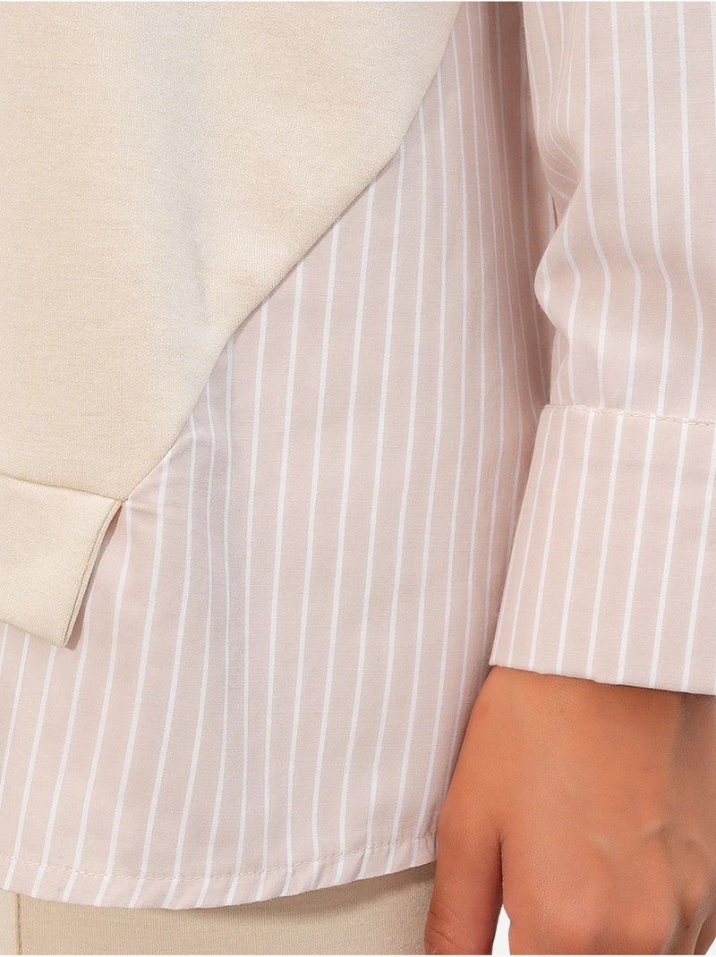 Set co-ord due pezzi a righe lungo con girocollo bdart Crema - Kiabi