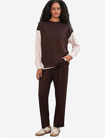 Set co-ord due pezzi a righe lungo con girocollo bdart
