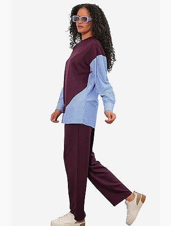 Set co-ord due pezzi a righe lungo con girocollo bdart