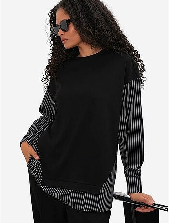 Set co-ord due pezzi a righe lungo con girocollo bdart