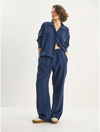 Set co-ord due pezzi camicia-pantaloni lucci