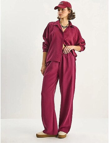 Set co-ord due pezzi camicia-pantaloni lucci