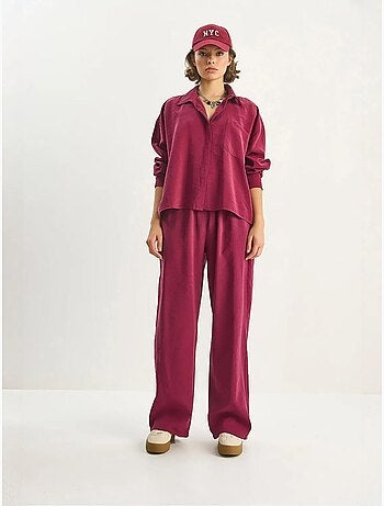 Set co-ord due pezzi camicia-pantaloni lucci