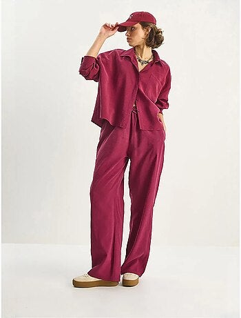 Set co-ord due pezzi camicia-pantaloni lucci