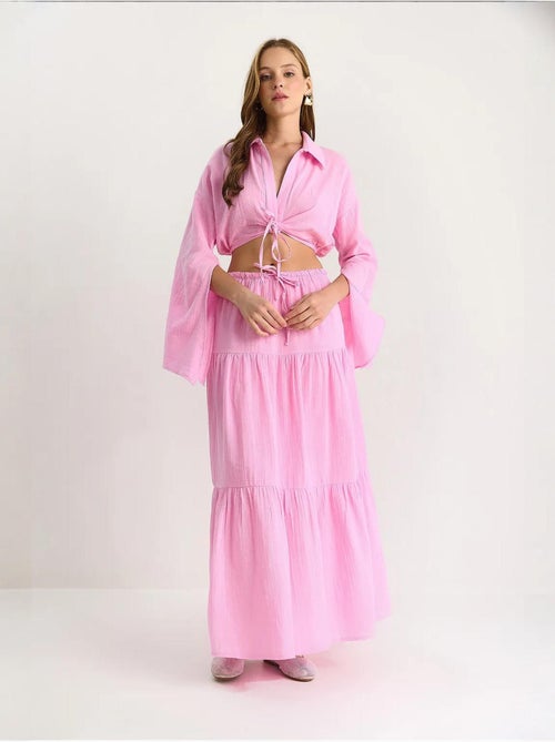 Set co-ord due pezzi con camicia e gonna con ruches lucci - Kiabi Set co-ord due pezzi con camicia e gonna con ruches lucci - Kiabi